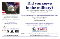 PEARLS for Veterans flyer. For more information about the Program to Encourage Active Rewarding Lives for Veterans, e-mail Suzet.Tave@seattle.gov.