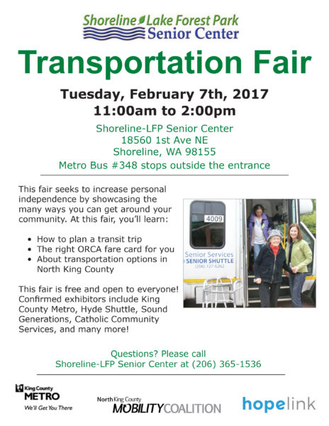 Shoreline Lake Forest Park Transportation Fair flyer image