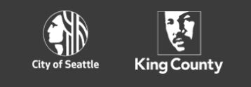 Official logos for the City of Seattle and King County governments, shown in one image.
