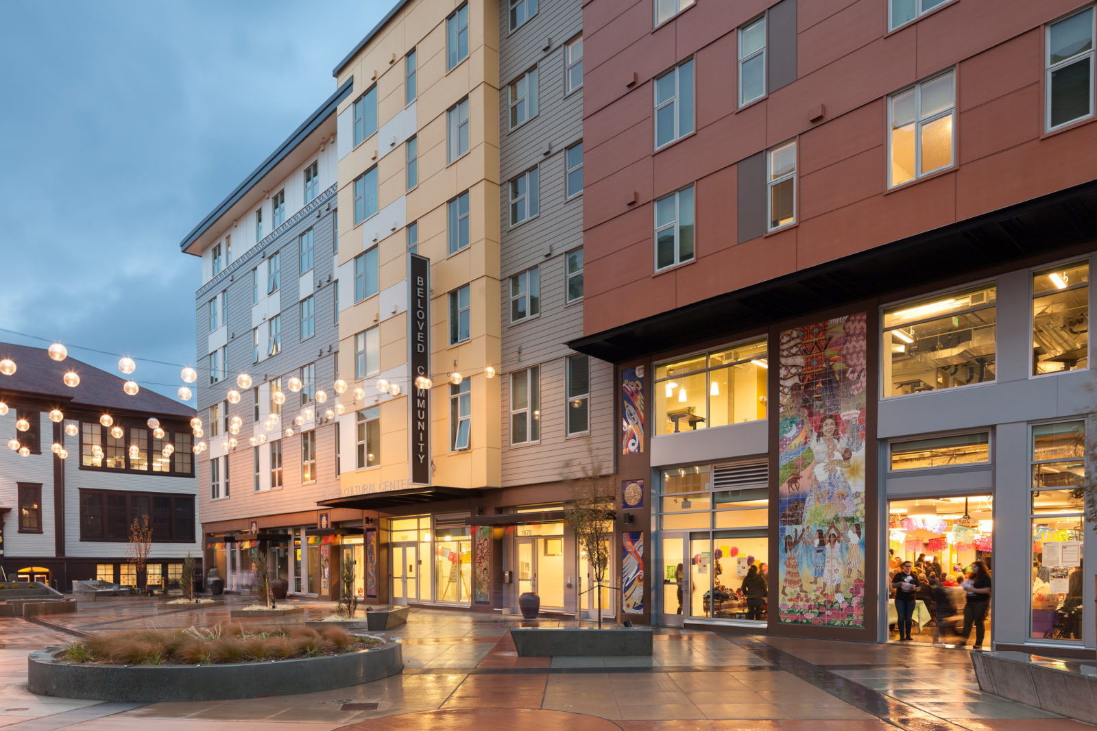 Photo of Plaza Roberto Maestas in Seattle’s Beacon Hill neighborhood is courtesy of William Wright Photography and SMR Architects