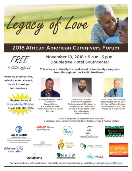 image of 2018 African American Caregiver Forum flyer