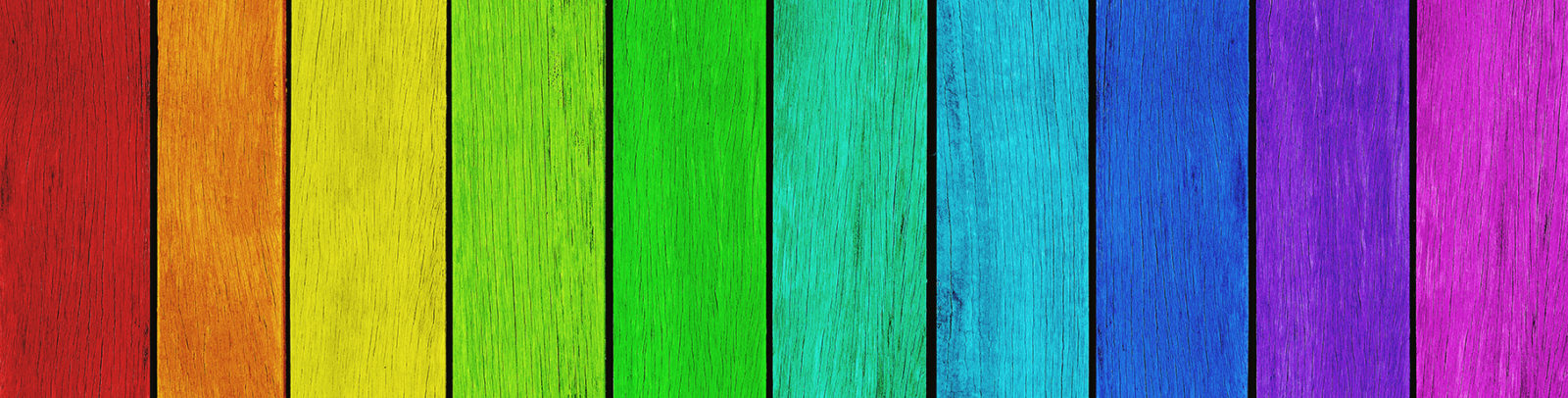 Empty, rainbow colored wood background, texture with copy space