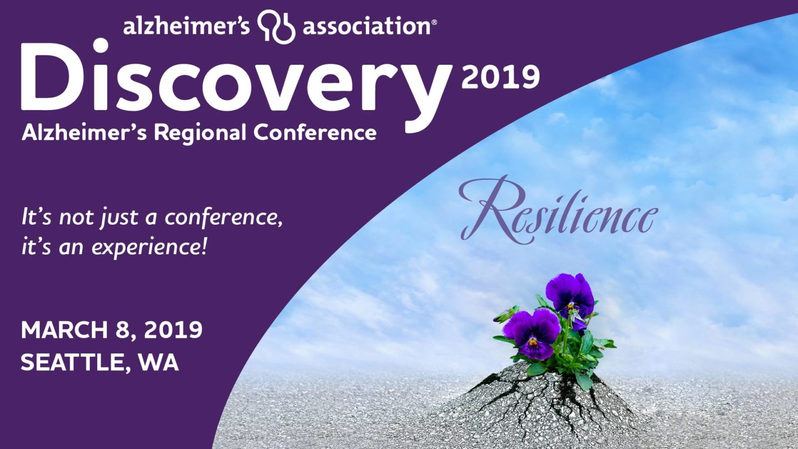 banner ad for the Alzheimer's Association's 2019 Discovery Conference
