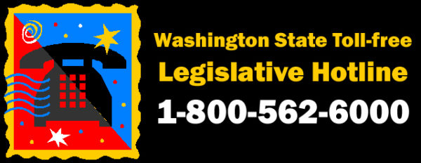 colorful telephone graphic for Washington State Toll-free Legislative Hotline 1-800-562-6000