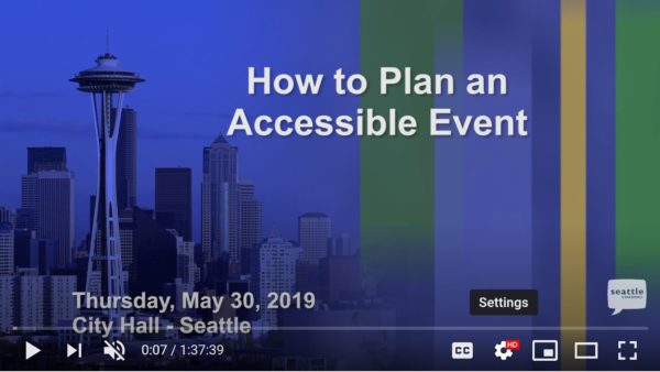 Seattle Channel screen shot How to Plan an Accessible Event