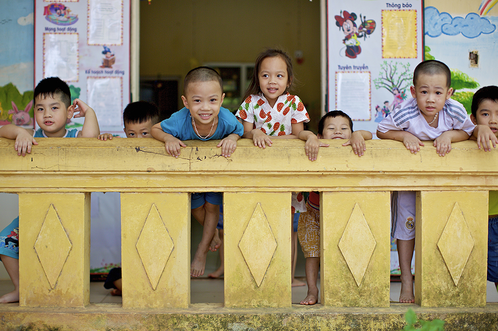 Students at the PeaceTrees Friendship Village Kindergarten built in 2002. Dong Ha, Vietnam