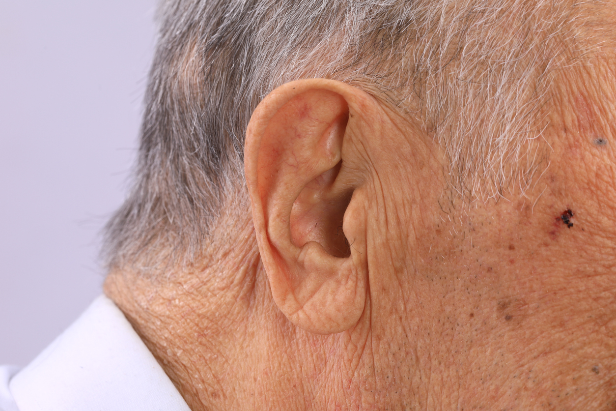 photo of an older man's ear