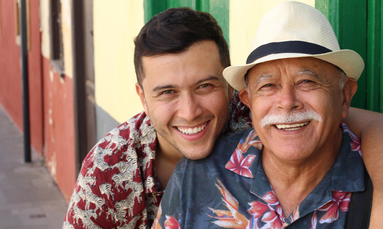 Latinx father and son with lots of resemblance.