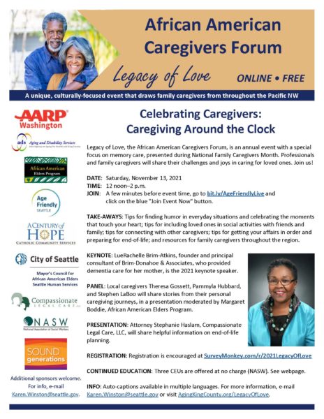 African American Caregivers Forum on November 13, 2021