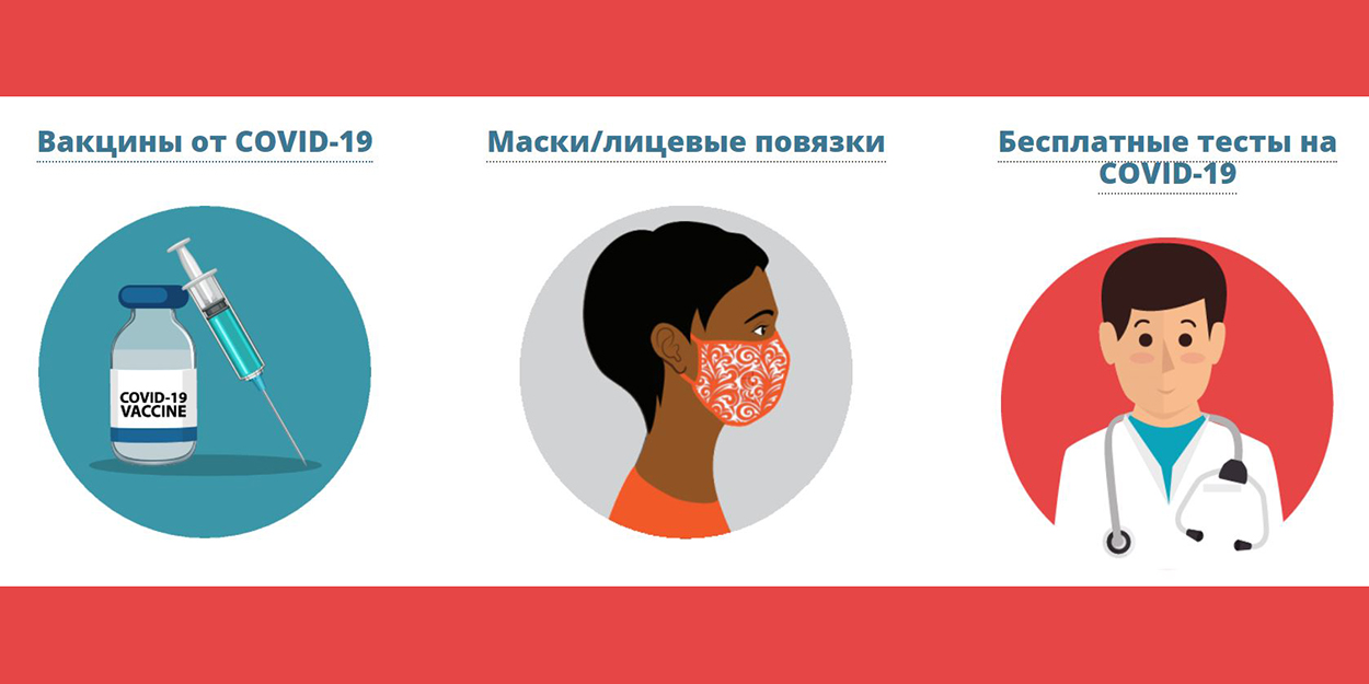 Public Health department graphic with captions in Russian language