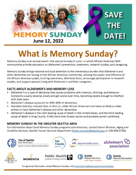 image of Memory Sunday flyer