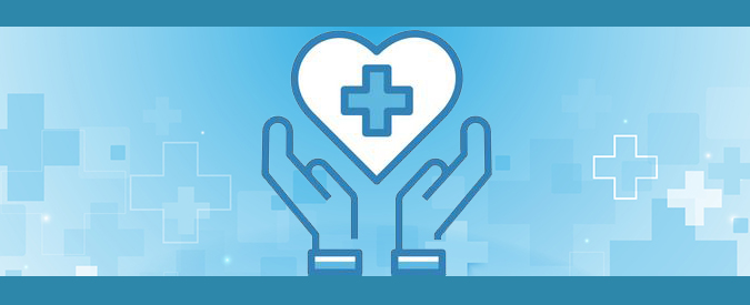 Access to Care banner shows illustration of two caring hands, a heart, and a blue cross