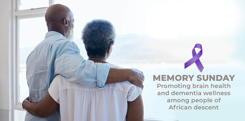 Memory Sunday purple ribbon, promoting brain health and dementia wellness among people of African descent