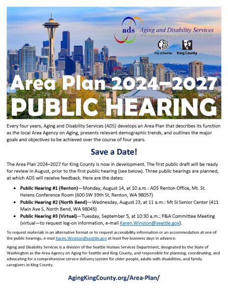 image of Area Plan 2024-2027 Public Hearings flyer