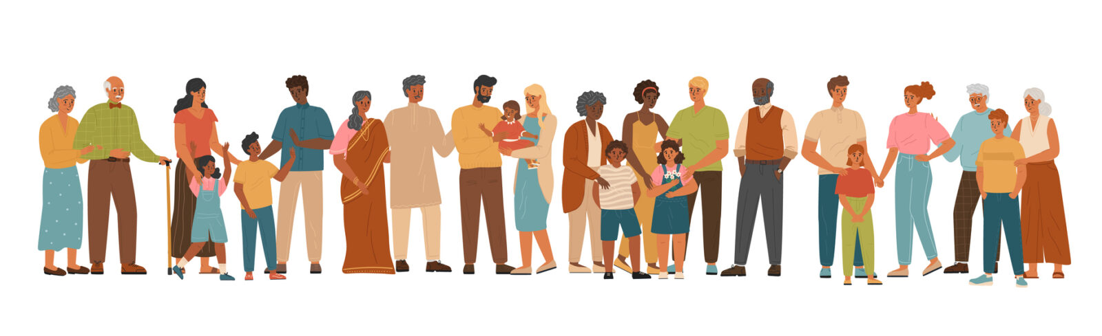 illustration of multicultural group of people