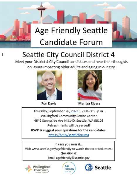 Seattle City Councill  District 4 Candidate Forum Flyer 
