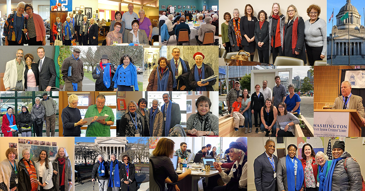 collage of ADS Advisory Council members and other Aging Network advocates engaged in activities over the past decade